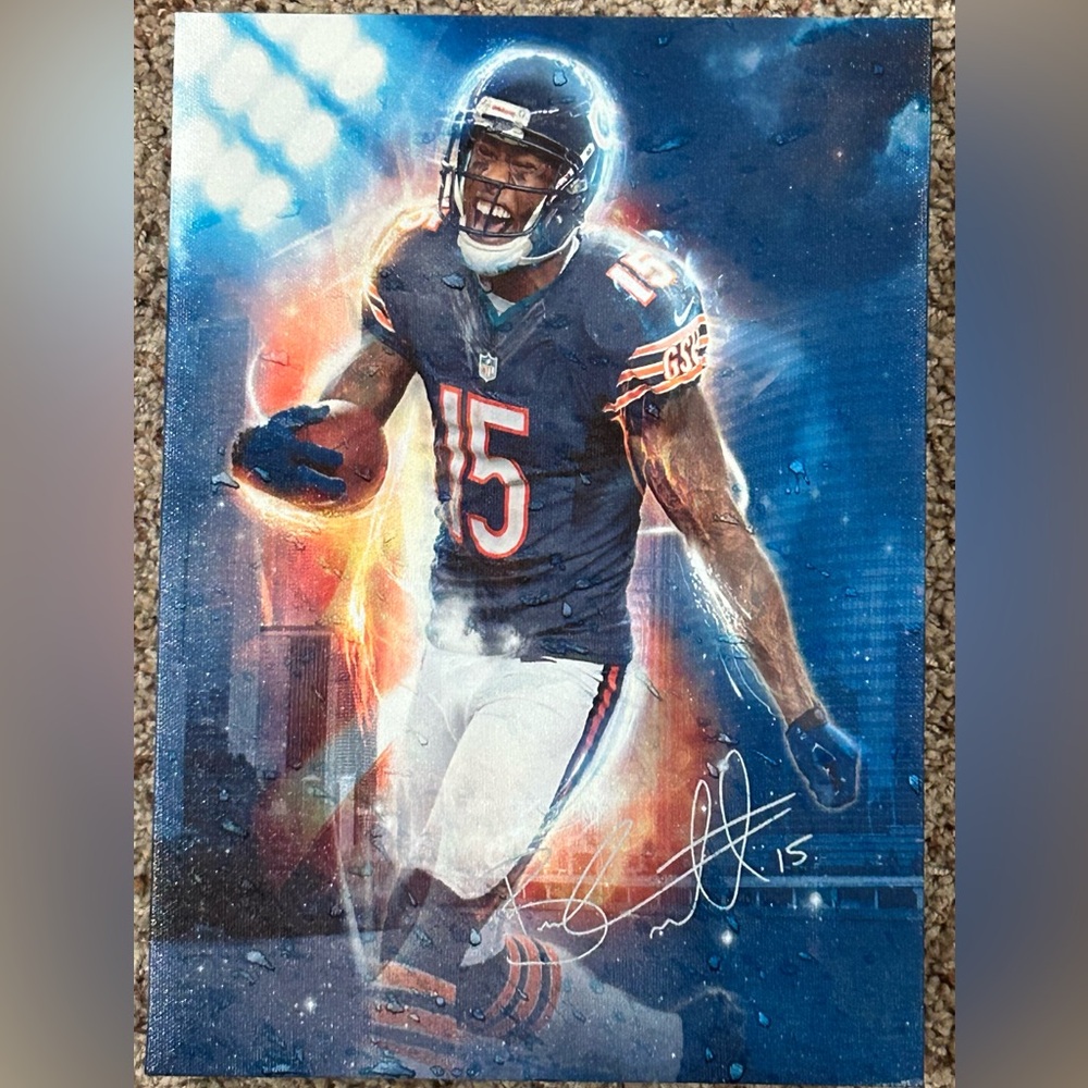 Chicago Bears Brandon Marshall Wooden Canvas